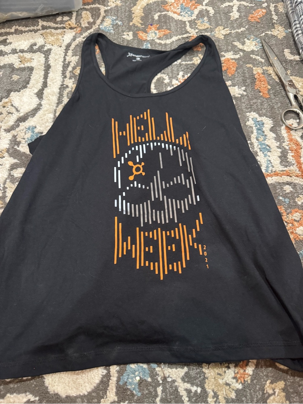 Orange Theory Women Med Racerback Hell Week 2021 Reflective Skull Graphic XL